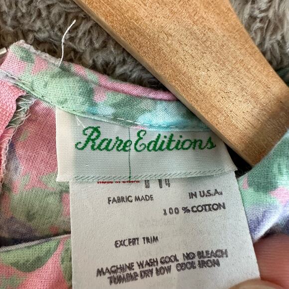 Vintage Rare Editions English Floral Dress 14 Girls Bib Collar Cottage Core Trad - Picture 6 of 8